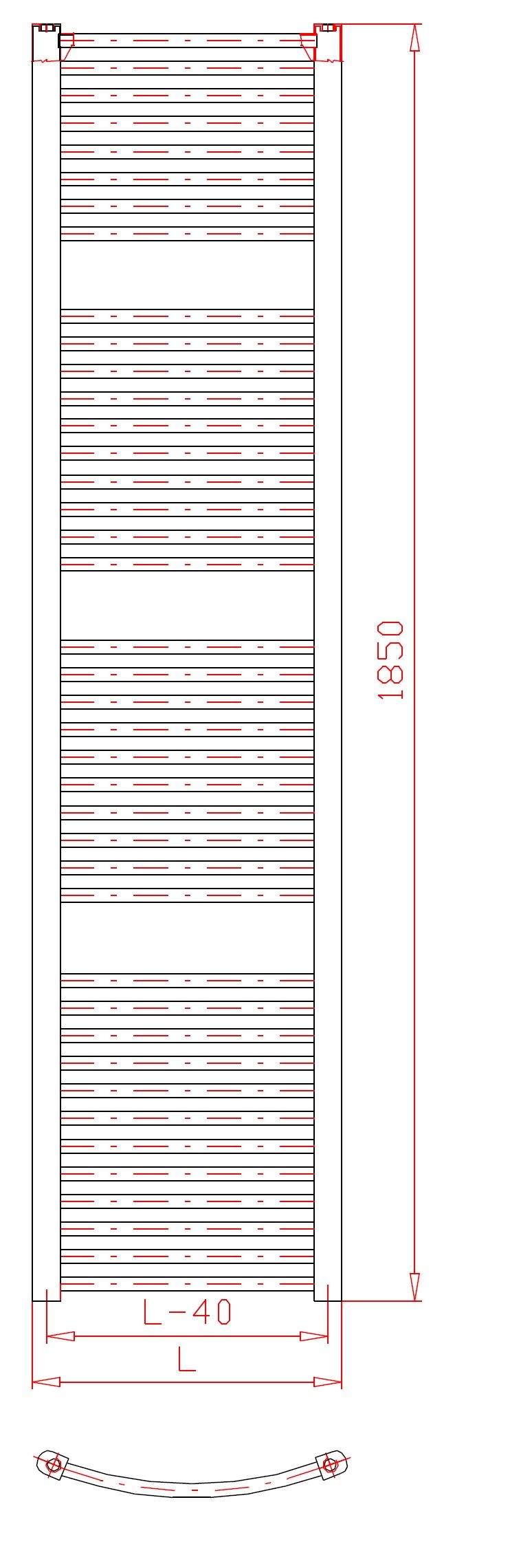 Thermal Trend KDO 600/1680 Radiátor kombinovaný, 60x168 cm, biely - galéria #2