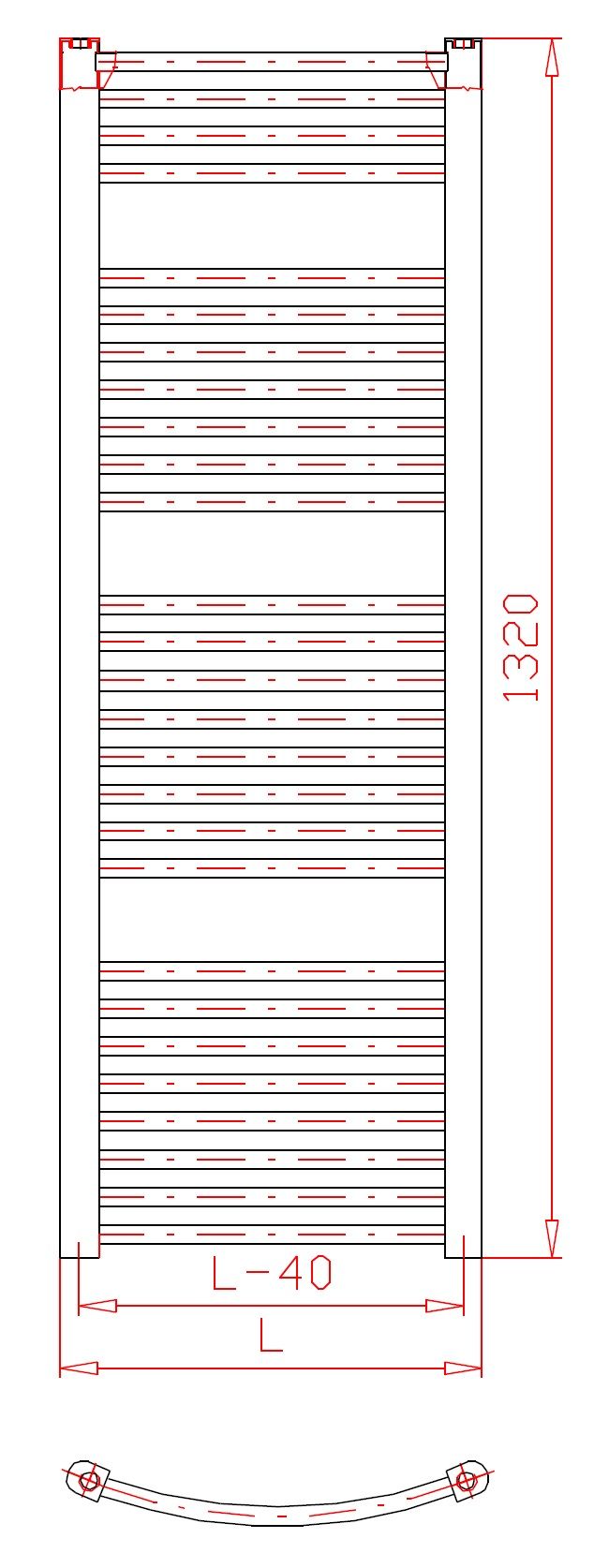 Thermal Trend KDO 600/1320 SP Radiátor kombinovný, 60x132 cm, biely - galéria #2