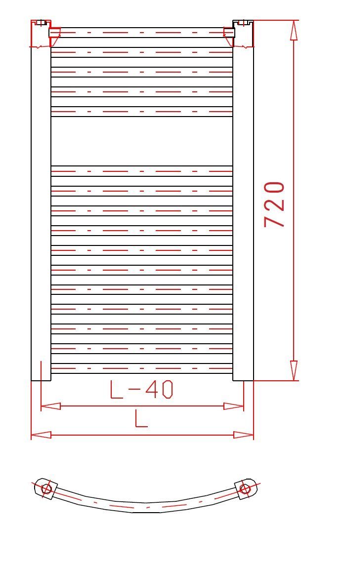 Thermal Trend KDO-E 750/730-300W pravý Elektrický radiátor, 75x73 cm, biely - galéria #2