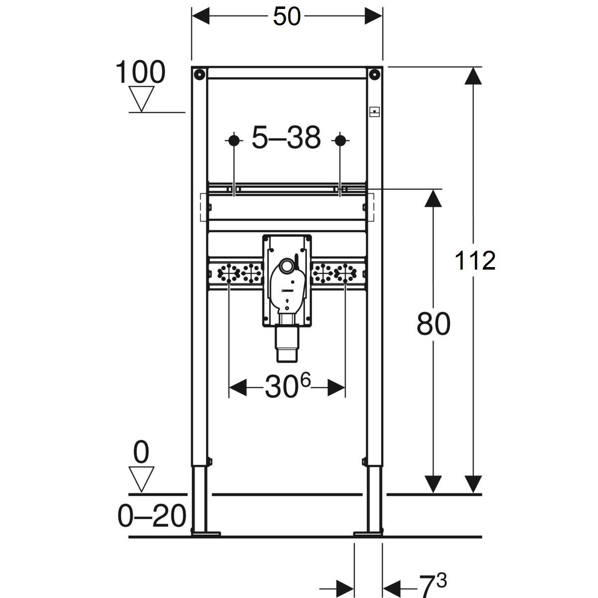 Geberit Duofix Modul pre umývadlo so skrytou zápachovou uzávierkou, 112 cm, 111.480.00.1 - galéria #2