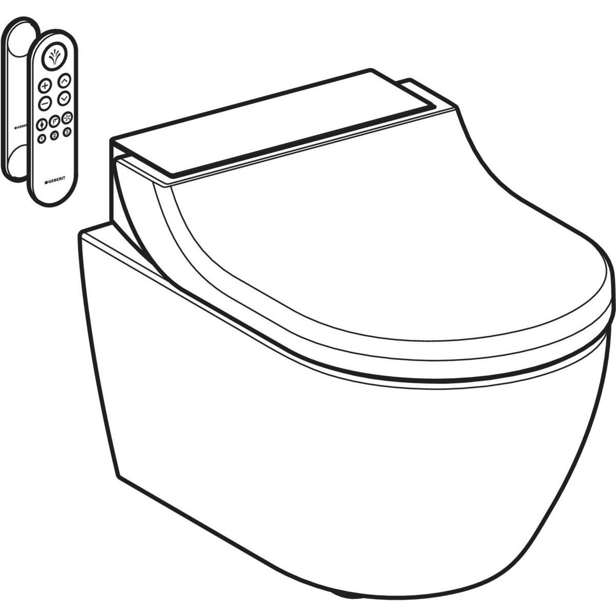 Geberit Tuma Comfort Sprchovací WC závěsné, KeraTect/kryt bílé sklo 146.290.SI.1 - galéria #2