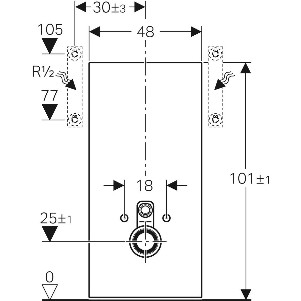 Geberit Monolitický modul pre závesné WC, 101 cm, sklo biele/hliník 131.022.SI.5 - galéria #1