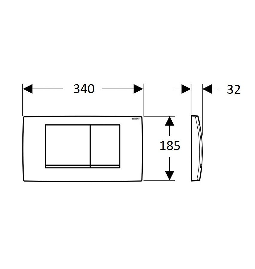 Geberit Twinline30 Ovládacie tlačidlo biele 115.899.KJ.1 - galéria #1
