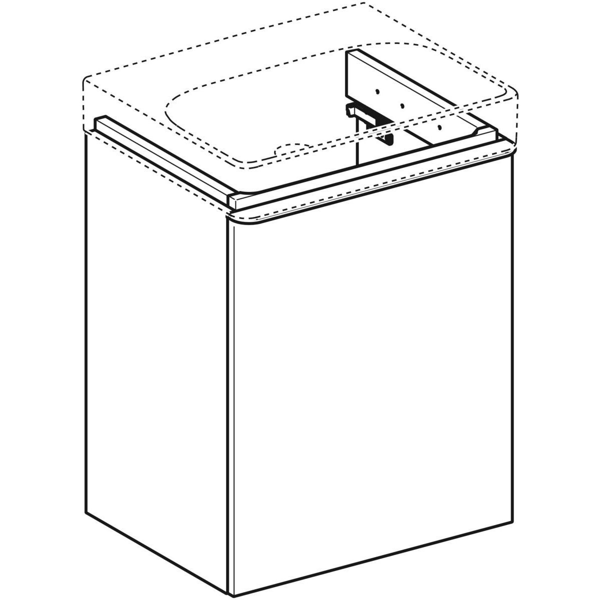 Geberit Smyle Square Kúpeľňová skrinka pod umývadlo 49,2 cm pravá, láva 500.363.JK.1 - galéria #4