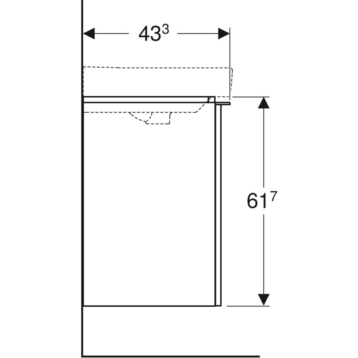 Geberit Smyle Square Kúpeľňová skrinka pod umývadlo 53,6 cm ľavá, pieskovo sivá 500.366.JL.1 - galéria #2