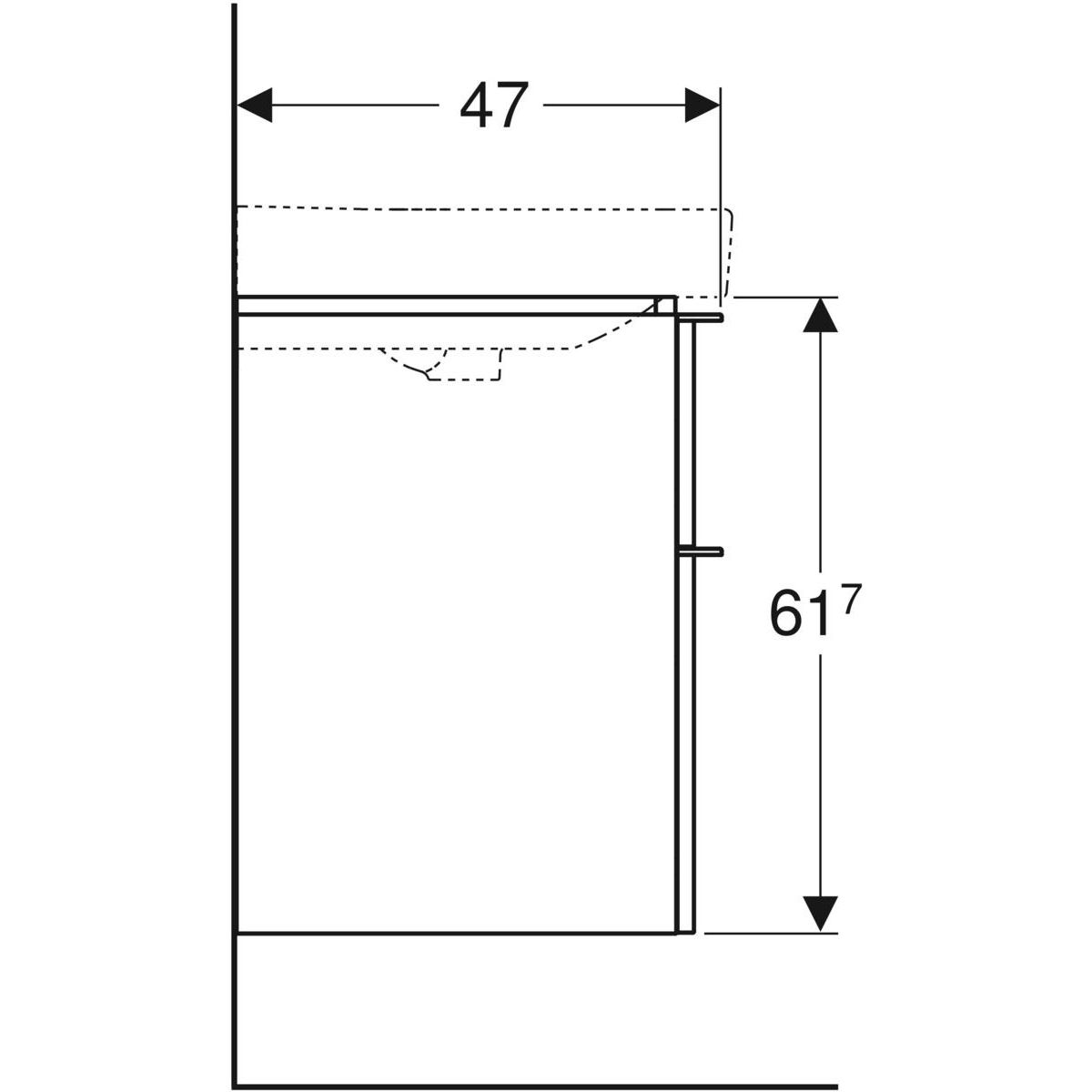 Geberit Smyle Štvorcová kúpeľňová skrinka pod umývadlo 58,4 cm, biela 500.352.00.1 - galéria #2