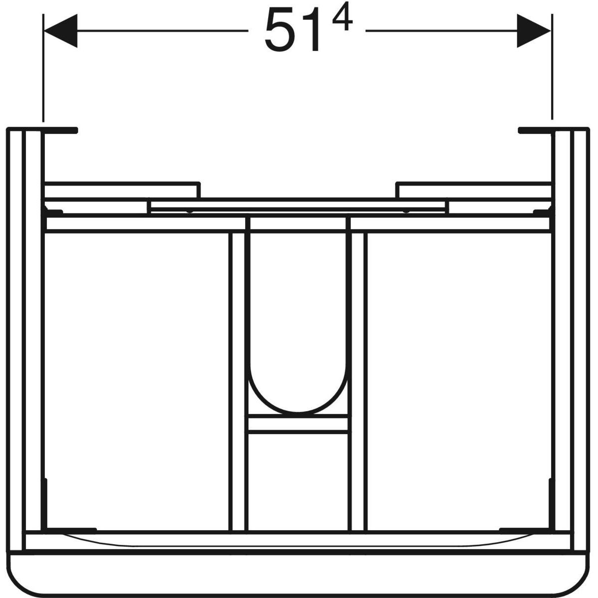 Geberit Smyle Štvorcová kúpeľňová skrinka pod umývadlo 58,4 cm, biela 500.352.00.1 - galéria #1