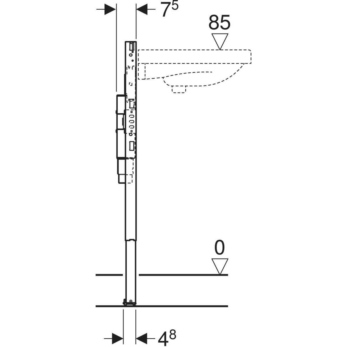 Geberit Duofix Modul pre umývadlo s podomietkovou zápachovou zátkou, 82-98 cm 111.489.00.2 - galéria #2
