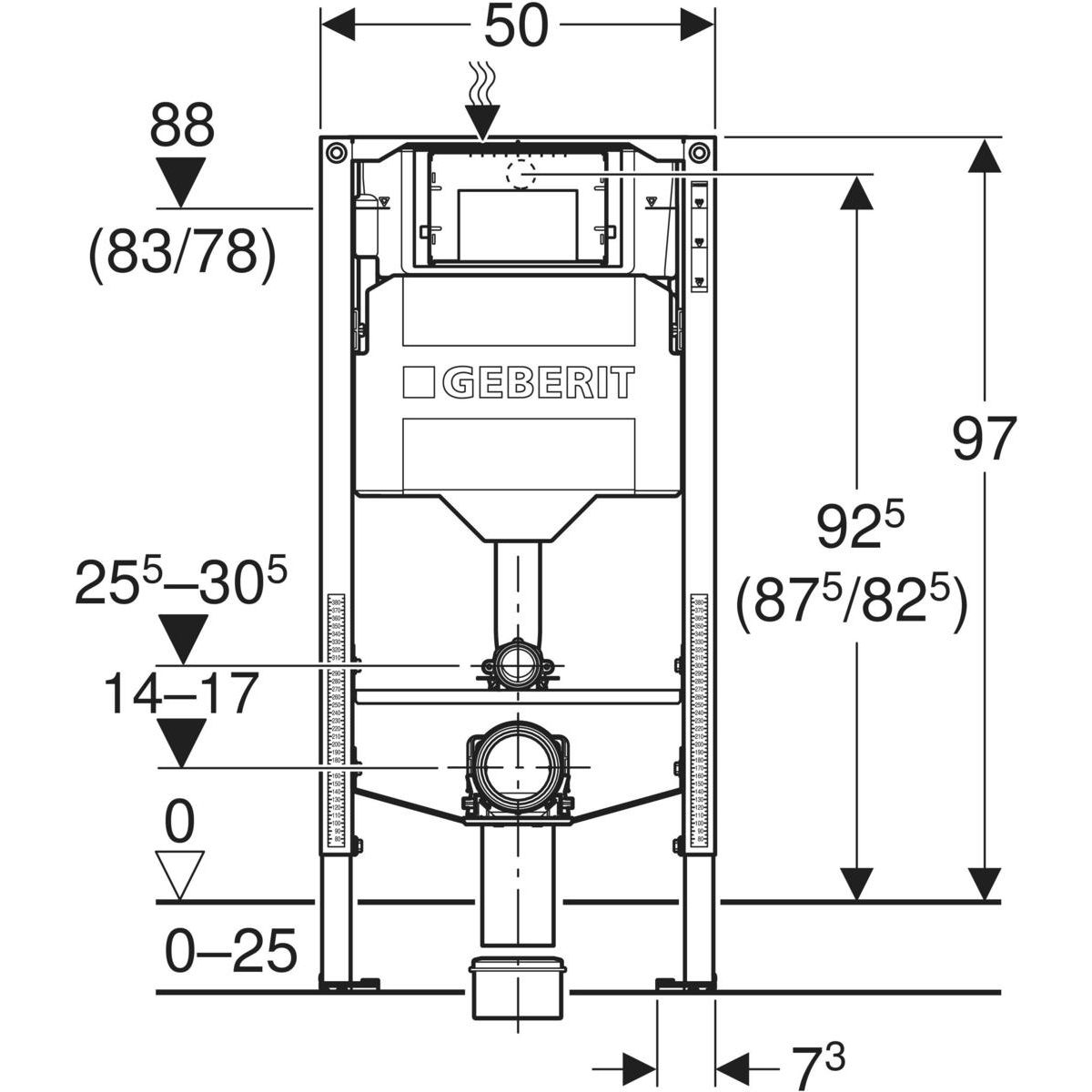 Modul pre detské stojace WC, 97 cm s nádržkou Sigma 12 cm 111.922.00. 6 - galéria #1