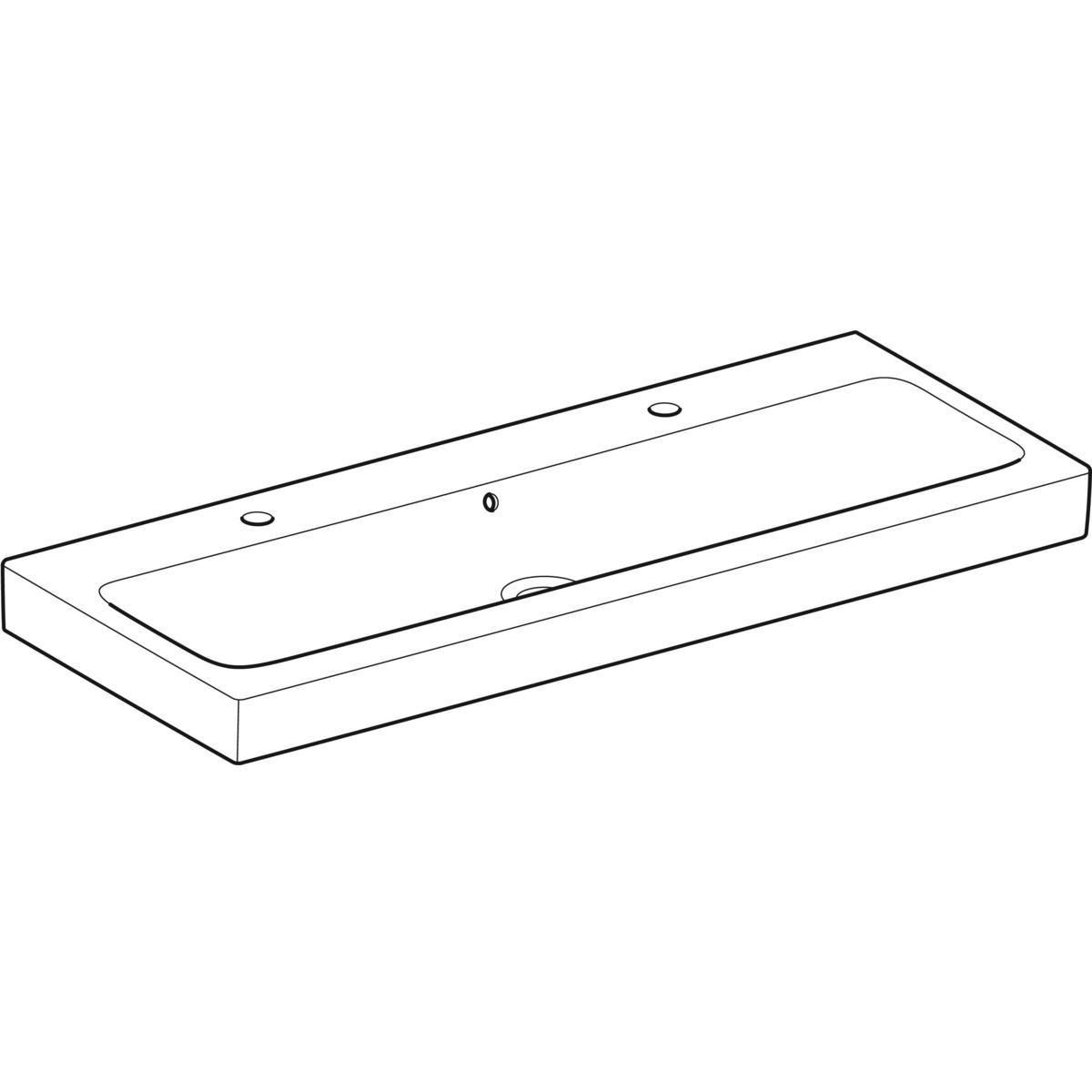 Geberit iCon Umyvadlo 2 otvory pro baterii, 120 cm, KeraTect, 124020600 - galéria #4