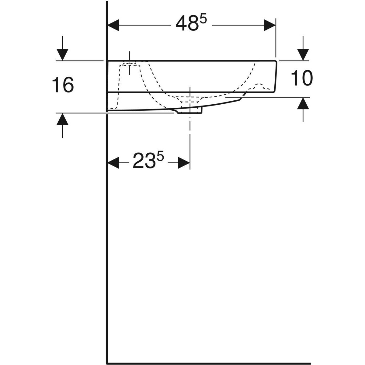 Geberit iCon Umyvadlo 2 otvory pro baterii, 120 cm, KeraTect, 124020600 - galéria #1