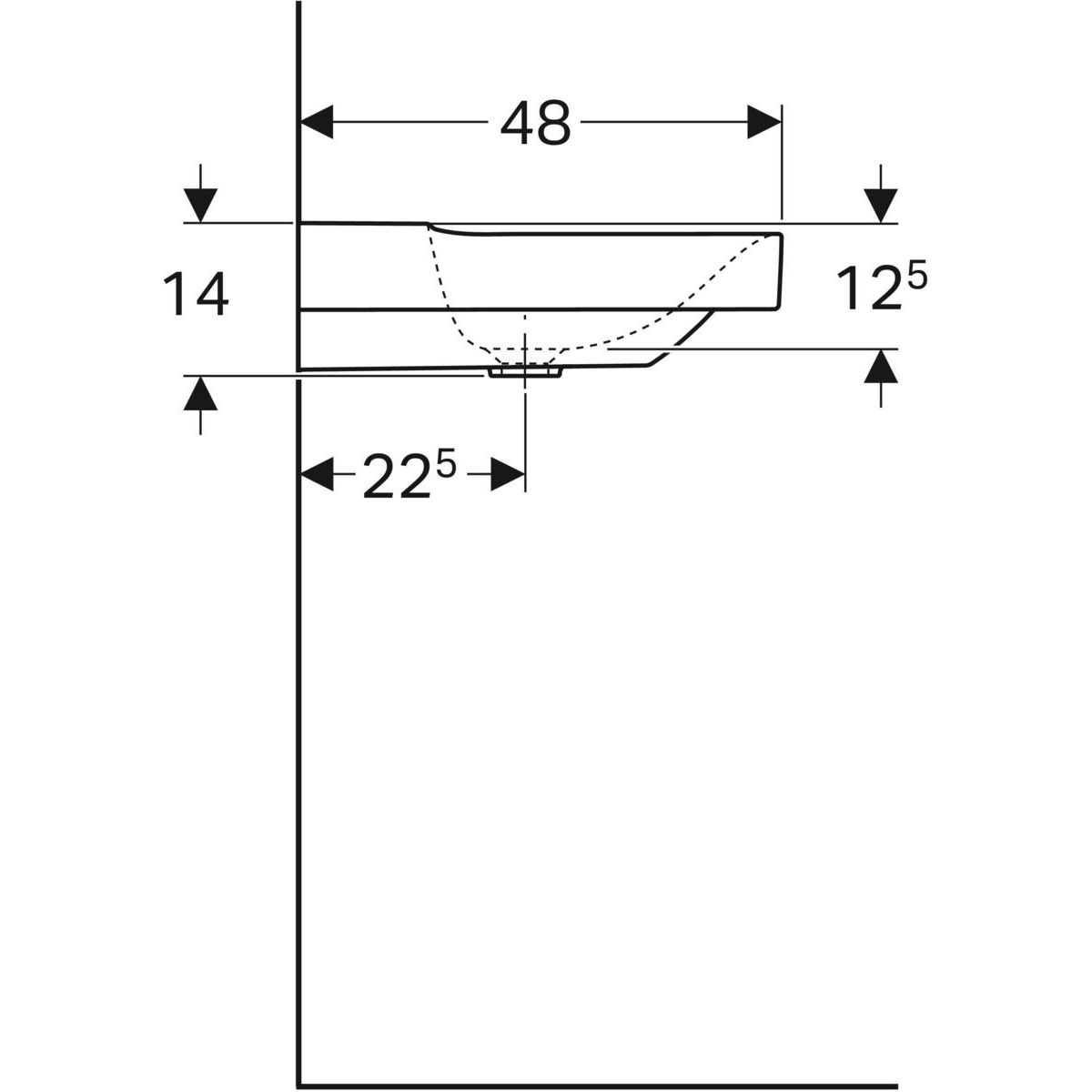 Geberit Xeno2 Umývadlo 120 cm s otvorom, biele/KeraTect 500.551.01.1 - galéria #2