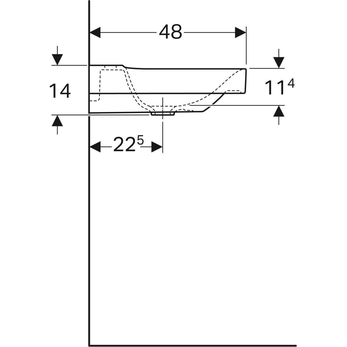 Geberit Xeno2 Umývadlo 90 cm s odkladacou plochou vľavo, biela/KeraTect 500.535.01.1 - galéria #2