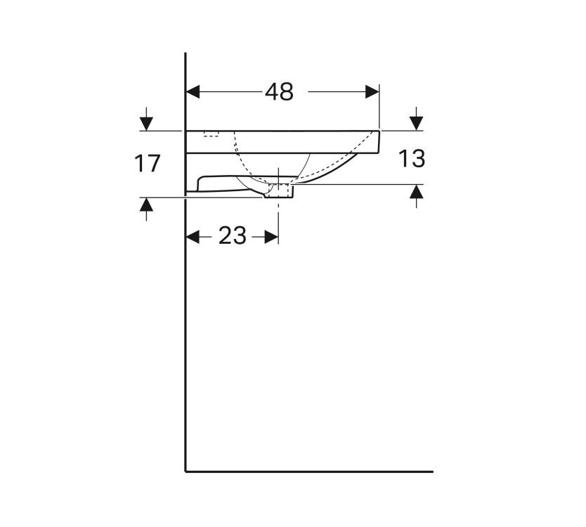 Geberit Dvojumyvadlo 120x48,2 cm, otvor pro baterii, přepad, bílá KeraTect 500.627.01.8 - galéria #3