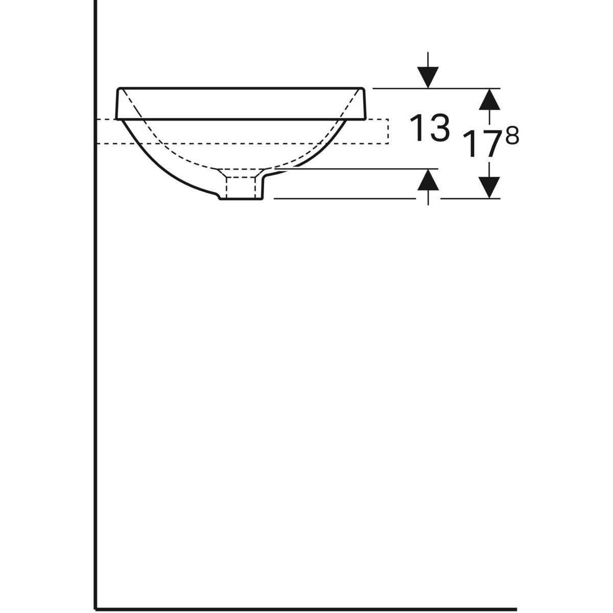 Geberit VariForm Zapustené umývadlo 40 cm bez prepadu, biele 500.702.01.2 - galéria #3