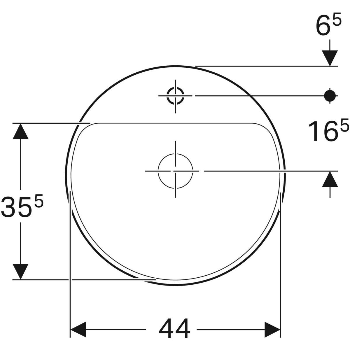 Geberit VariForm Zapustené umývadlo 40 cm s otvorom, biele 500.706.01.2 - galéria #1