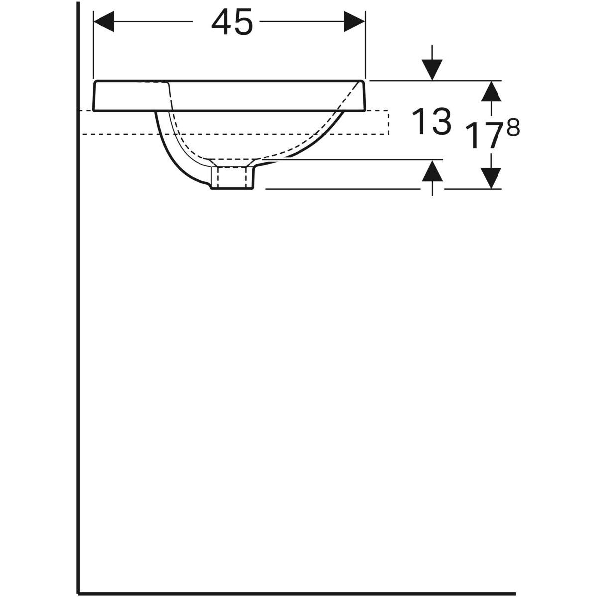 Geberit VariForm Zapustené umývadlo 50 x 45 cm s prepadom, biele 500.712.01.2 - galéria #3