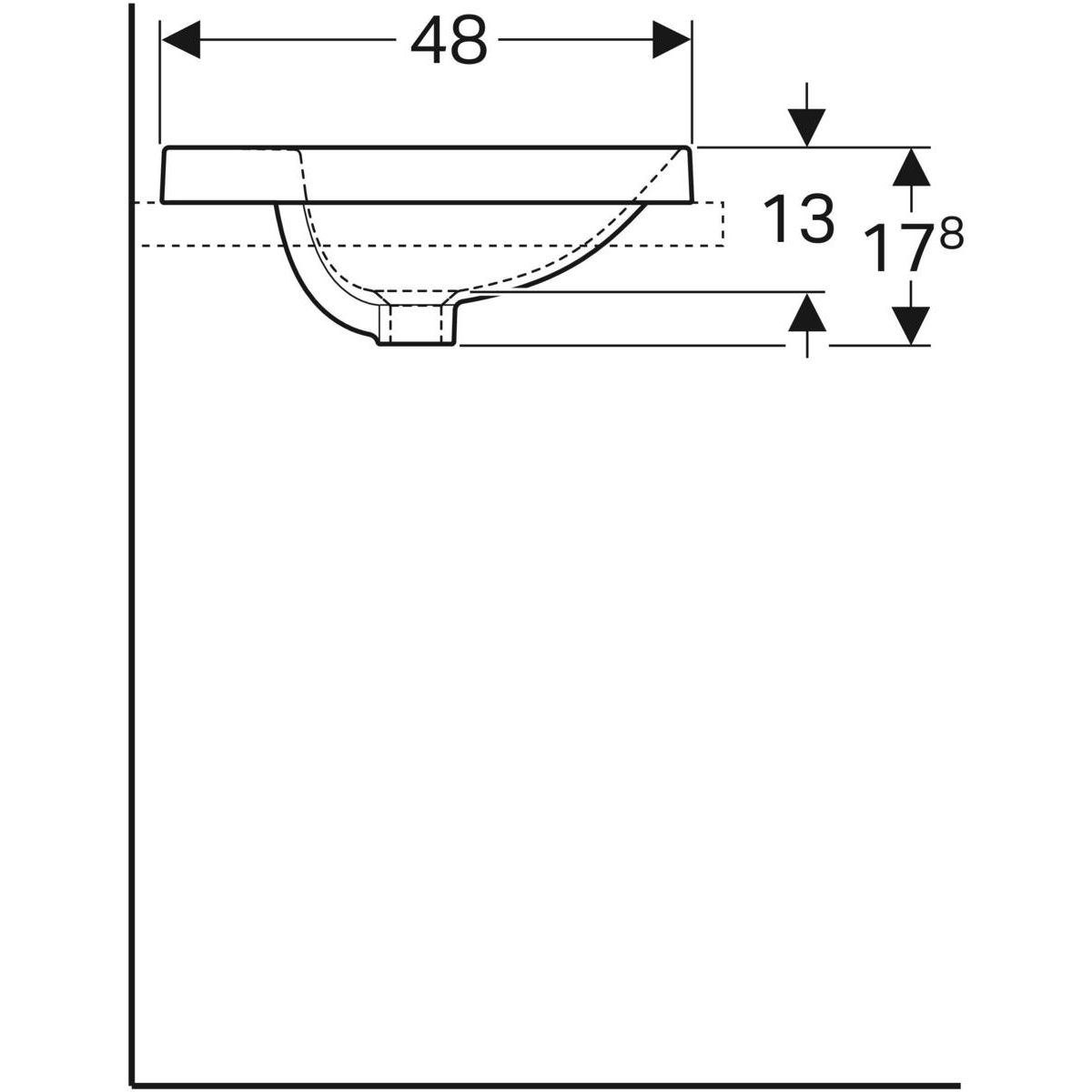 Geberit VariForm Zapustené umývadlo 60 x 45 cm s prepadom, biele 500.724.01.2 - galéria #3