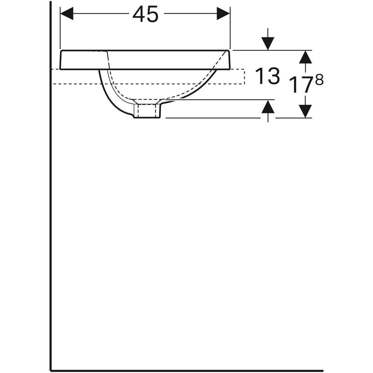 Geberit VariForm Zápustné umývadlo 55 x 45 cm s prepadom, biele 500.740.01.2 - galéria #3