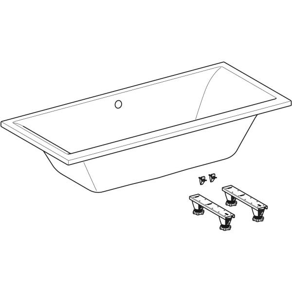Geberit Selnova Square Duo Obdélníková vana s nožičkami, 180x80 cm, 554.387.01.1 - galéria #4