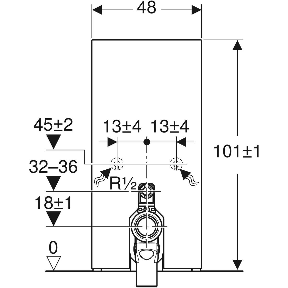 Geberit Monolitický modul pre stojace WC, 101 cm, sklobetón/hliník 131.002.JV.5 - galéria #2