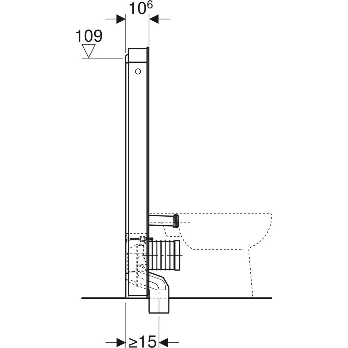 Geberit Modul Monolit pre stojace WC, 114 cm, sklenená bridlica/čierny chróm 131.033.00.5 - galéria #1