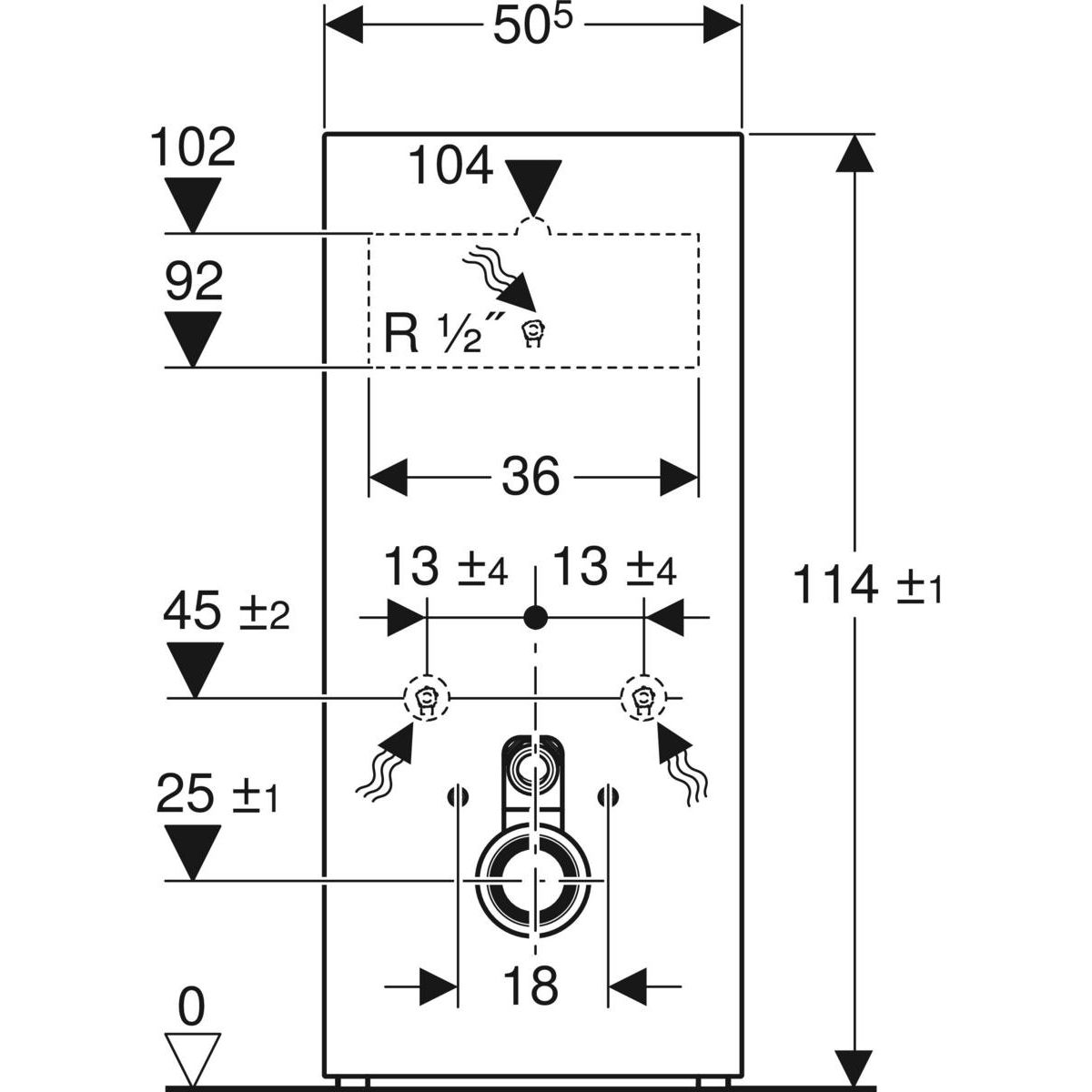 Geberit Modul Monolith pre závesné WC, 114 cm, sklo lava/čierny chróm 131.031.JK.5 - galéria #1