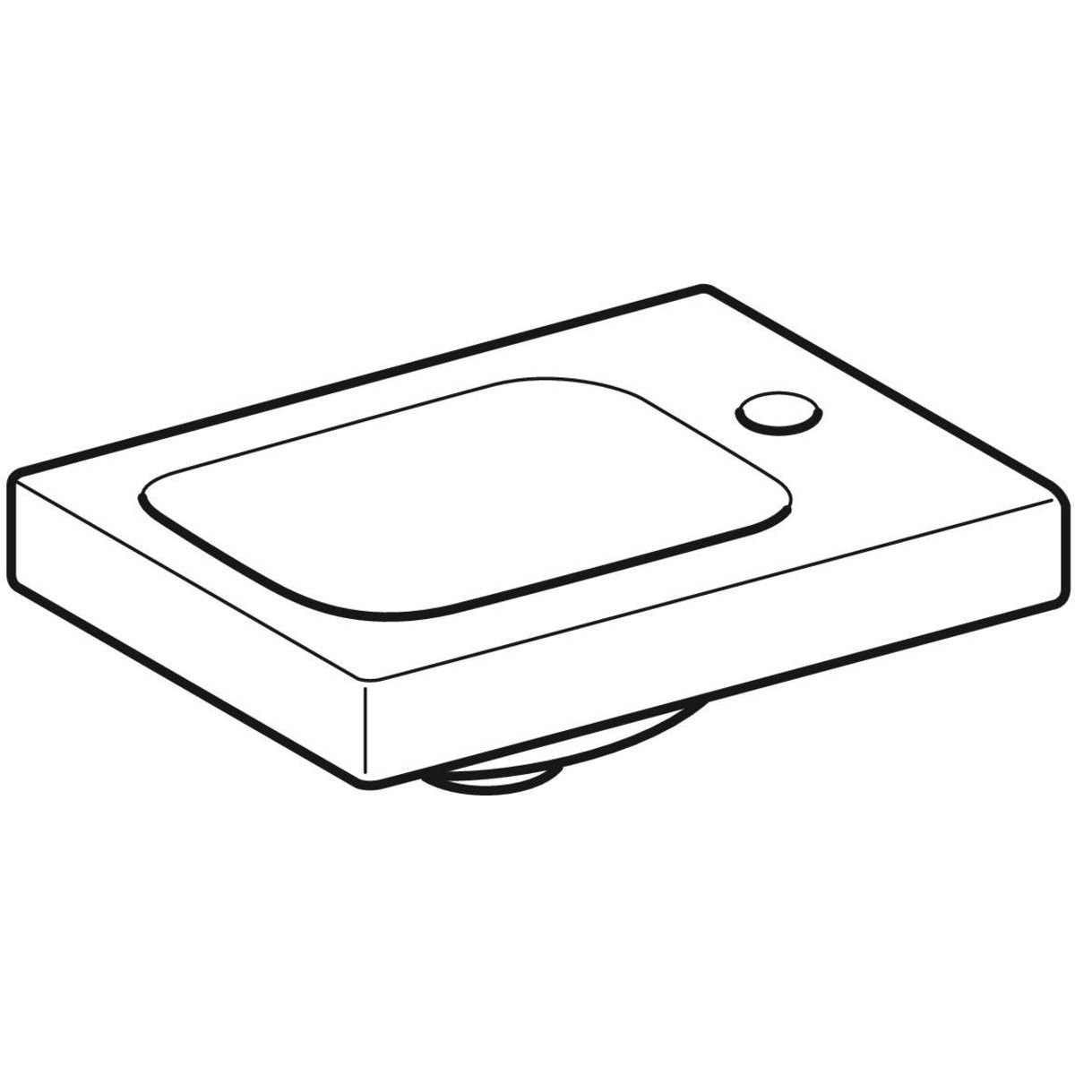 Geberit iCon Light Umývátko otvor pro baterii vpravo, 38 cm, 501.830.00.1 - galéria #4
