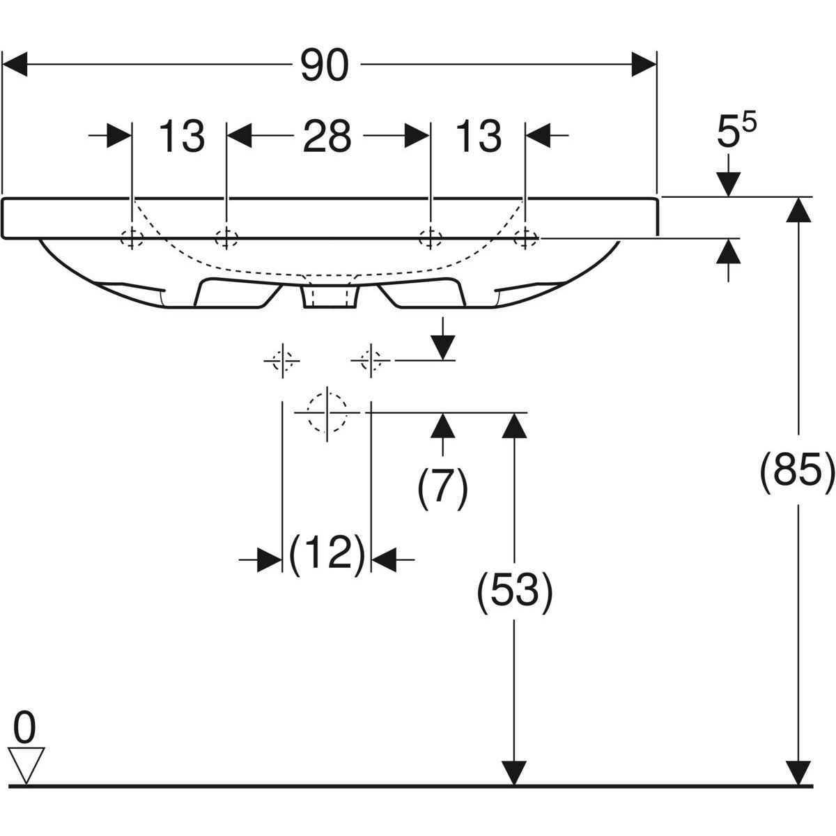 Geberit iCon Light Umyvadlo s odkládací plochou, 90 cm, 501.840.00.1 - galéria #2