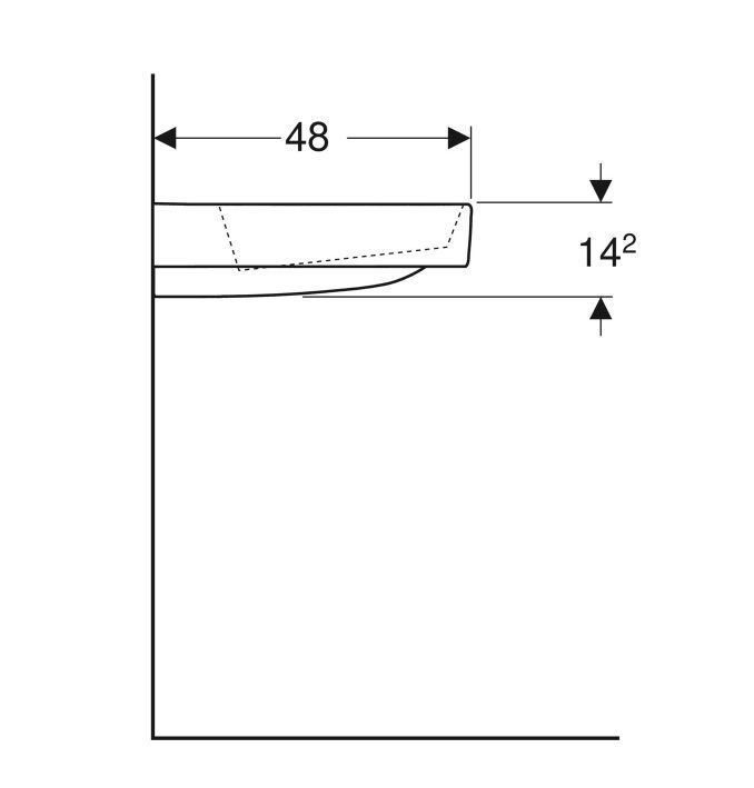 Geberit One Umyvadlo s plochou vpravo 90x48 cm, otvor vlevo, bílá/KeraTect, lesk 505.039.00.1 - galéria #3