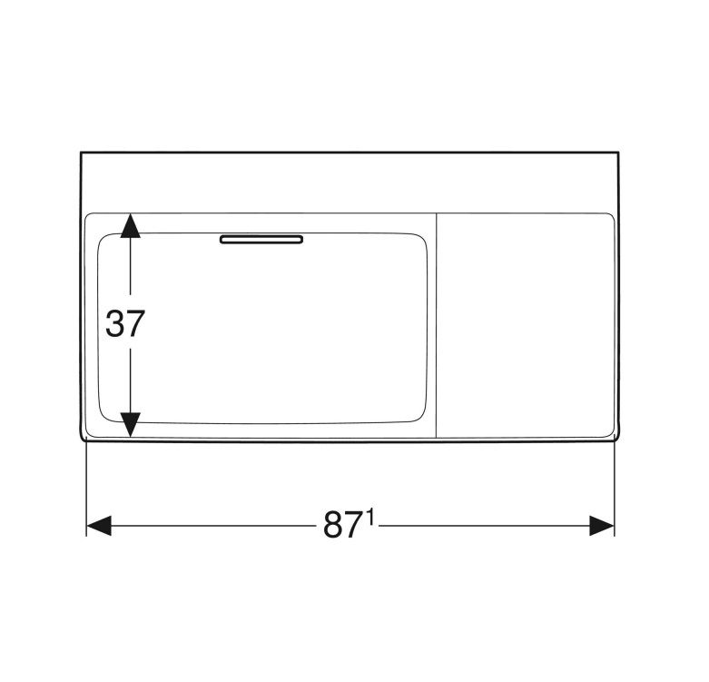 Geberit One Umyvadlo s plochou vpravo 90x48 cm, bez otvoru, bílá/KeraTect, lesk 505.042.00.1 - galéria #1