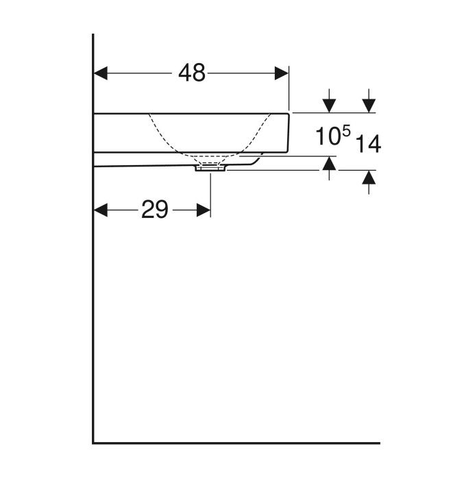 Geberit One Umyvadlo 120x48 cm, otvor vlevo a vpravo, vývod svislý, bílá/KeraTect 505.022.01.5 - galéria #3