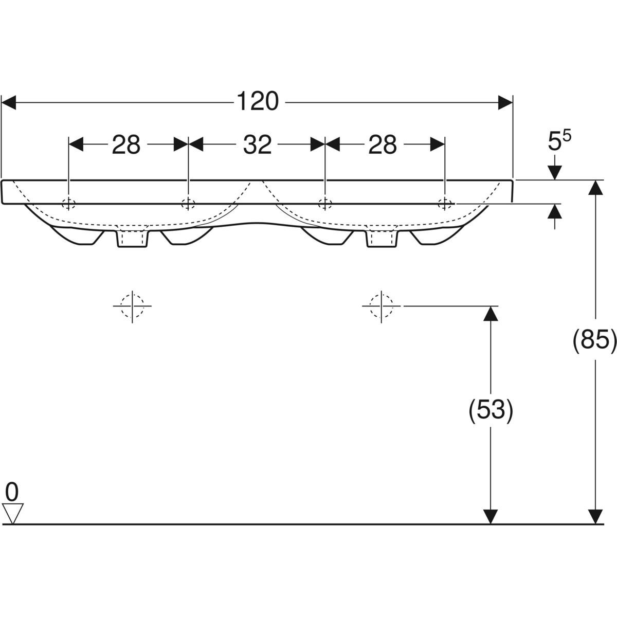 Geberit iCon Light Dvojité umyvadlo 120 cm, 501.838.00.3 - galéria #2