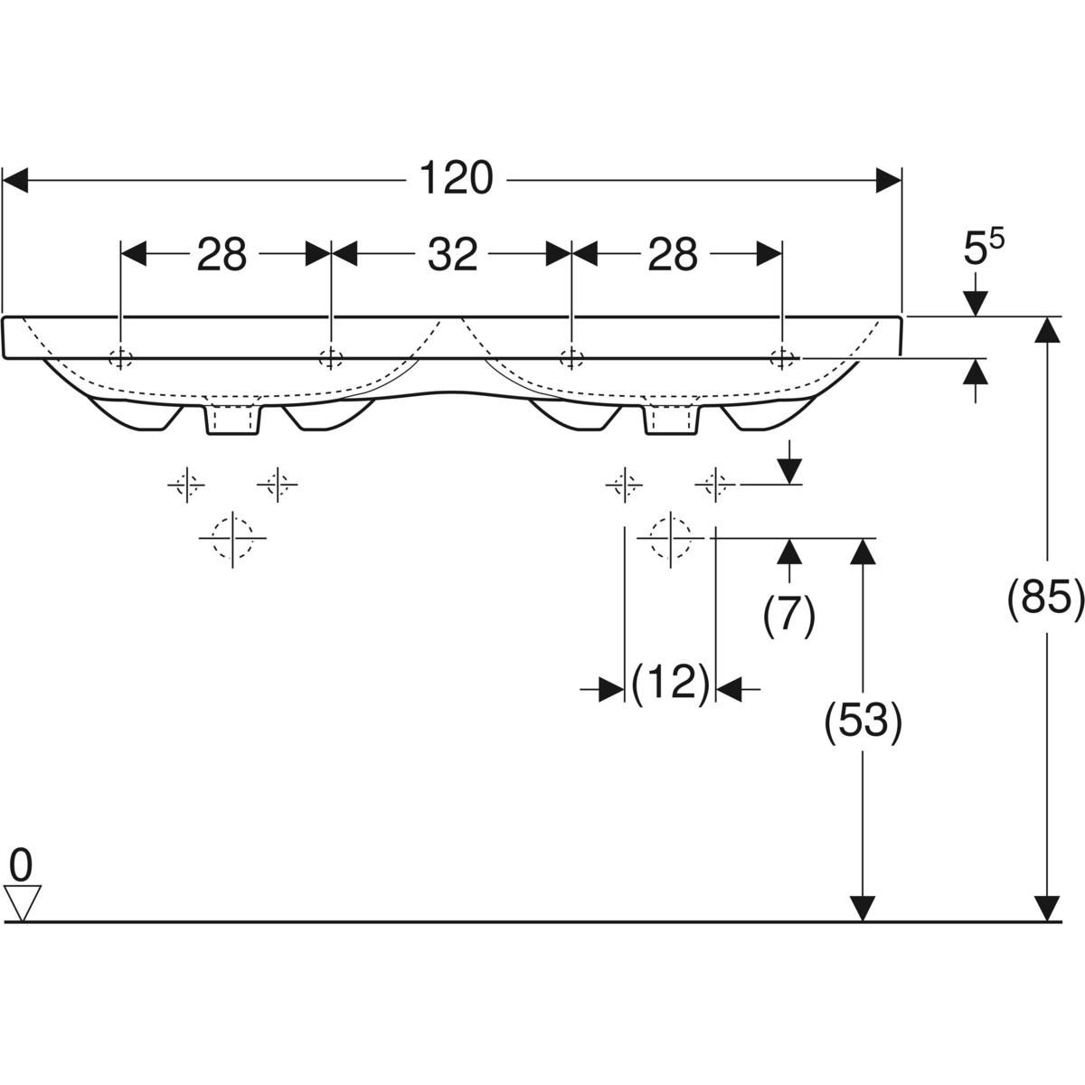 Geberit iCon Light Dvojité umyvadlo 120 cm, 501.838.00.5 - galéria #2