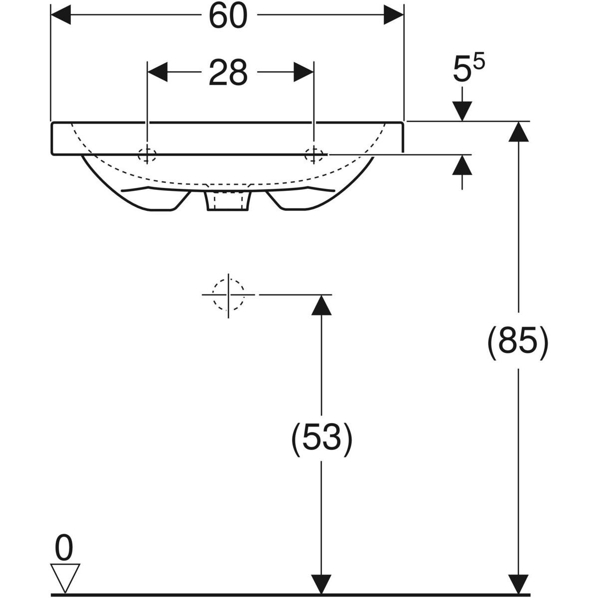 Geberit iCon Light Umyvadlo na desku, 60 cm, KeraTect, 501.847.00.8 - galéria #2
