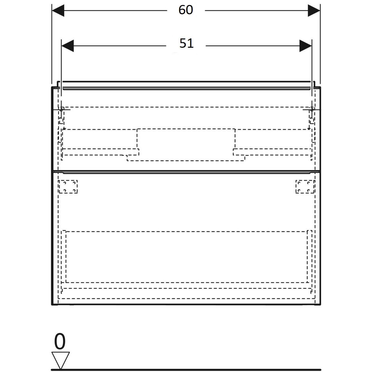 Geberit iCon Skrinka pod umývadlo 59,2 x 61,5 cm, lávový mat, úchytka lávový mat 502.303.JK.1 - galéria #2