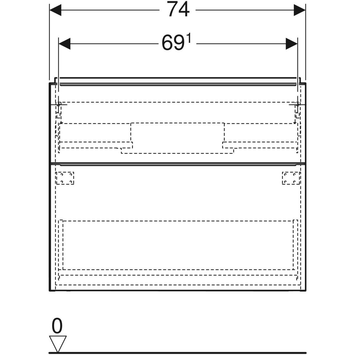 Geberit iCon Skrinka pod umývadlo 74 x 61,5 cm, biela matná, úchytka biela matná 502.304.01.3 - galéria #2