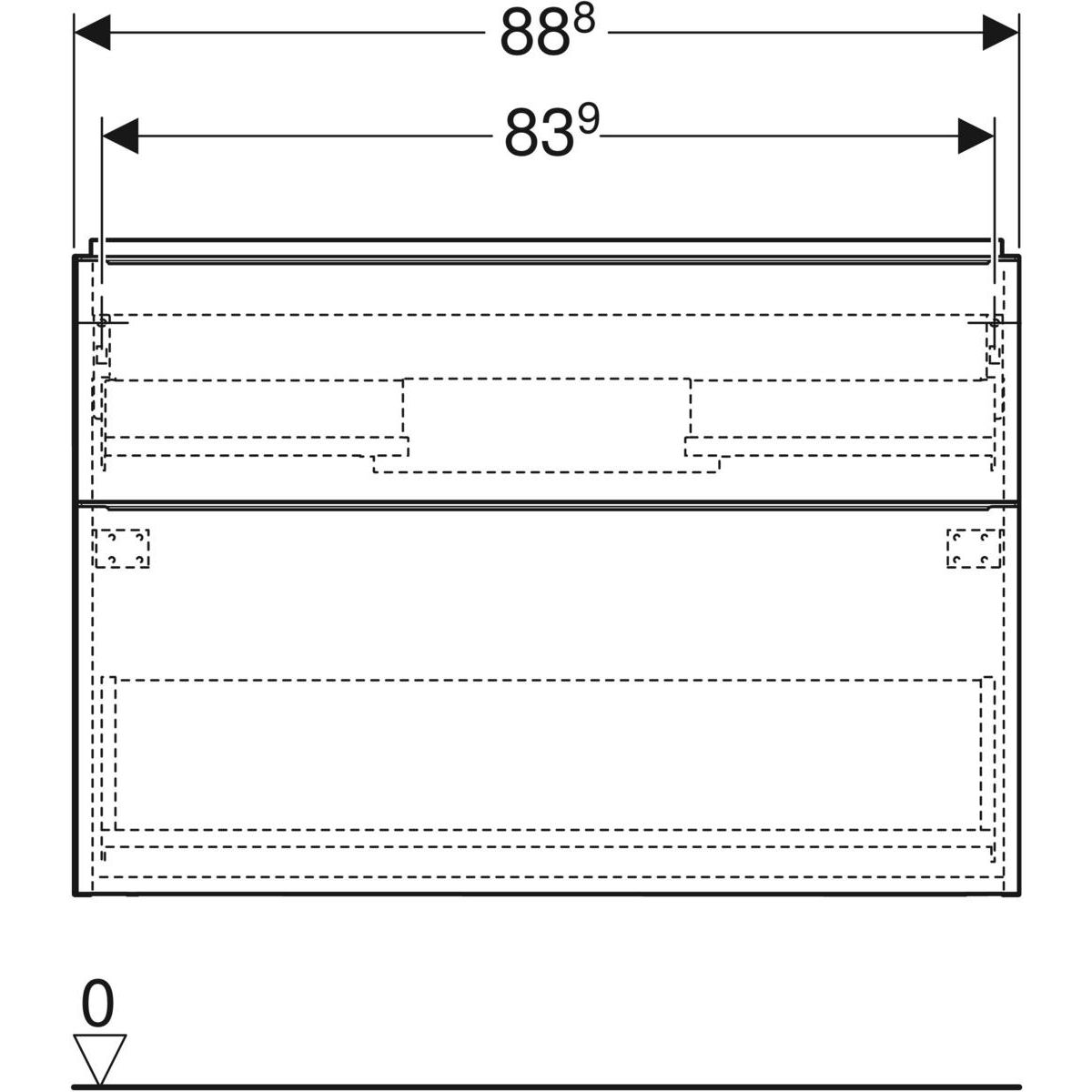 Geberit iCon Skrinka pod umývadlo 88,8 x 61,5 cm, biela matná, úchytka biela matná 502.305.01.3 - galéria #2