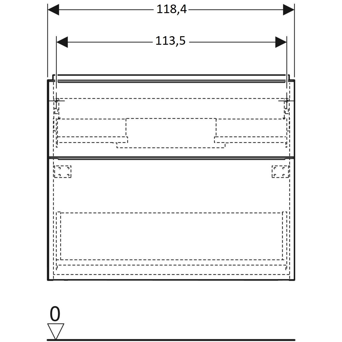 Geberit iCon Skrinka pod umývadlo 118,4 x 61,5 cm, lávový mat, úchytka lávový mat 502.306.JK.1 - galéria #2