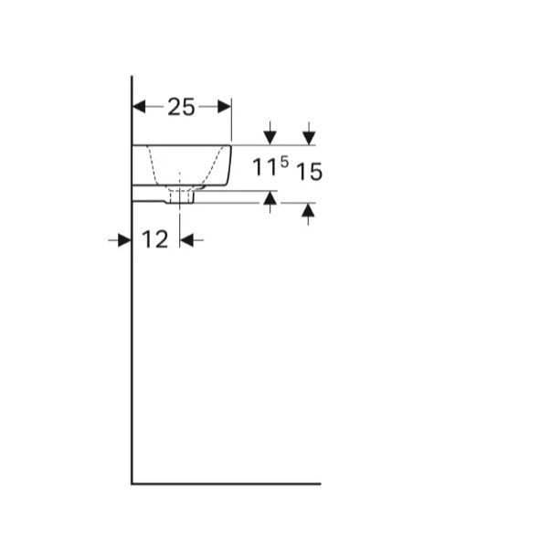 Geberit Selnova Compact Umývadlo 40x25 cm, s otvorom pre batériu na ľavej strane, biele 501.518.00.7 - galéria #3