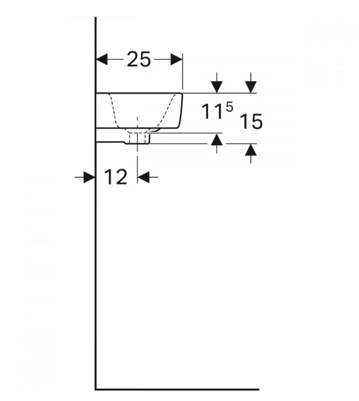 Geberit Selnova Kompaktné umývadlo 50x25 cm, s odkladacím priestorom, biele 501.507.00.7 - galéria #3