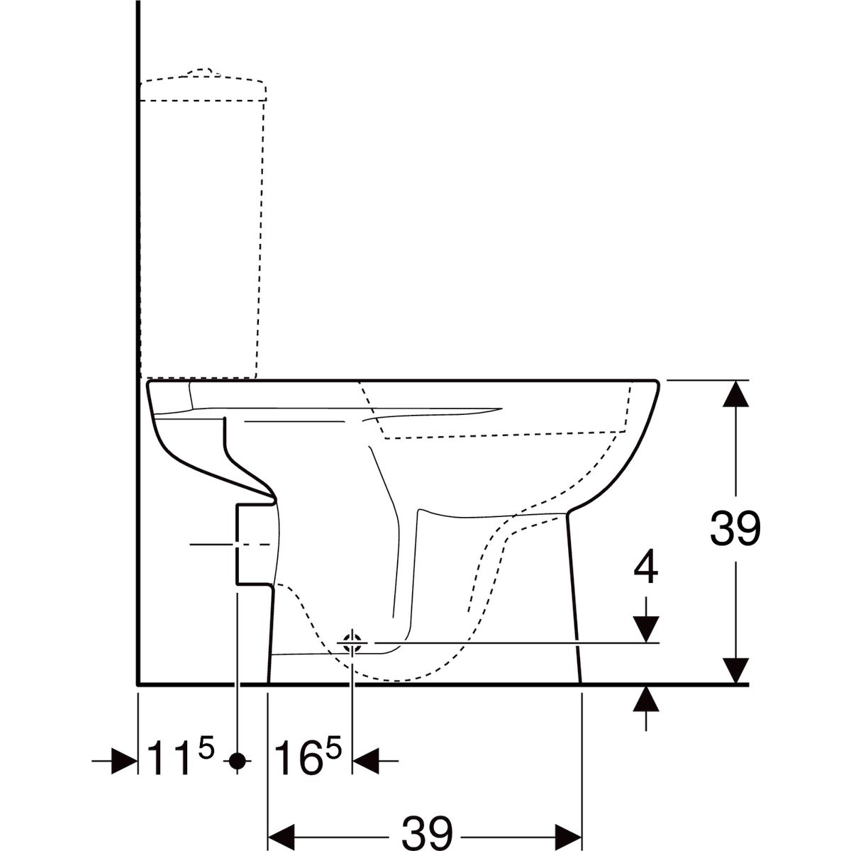 Geberit Selnova WC misa, s hlbokým splachovaním, horizontálny odtok, Rimfree, biela 500.283.01.5 WC - galéria #3