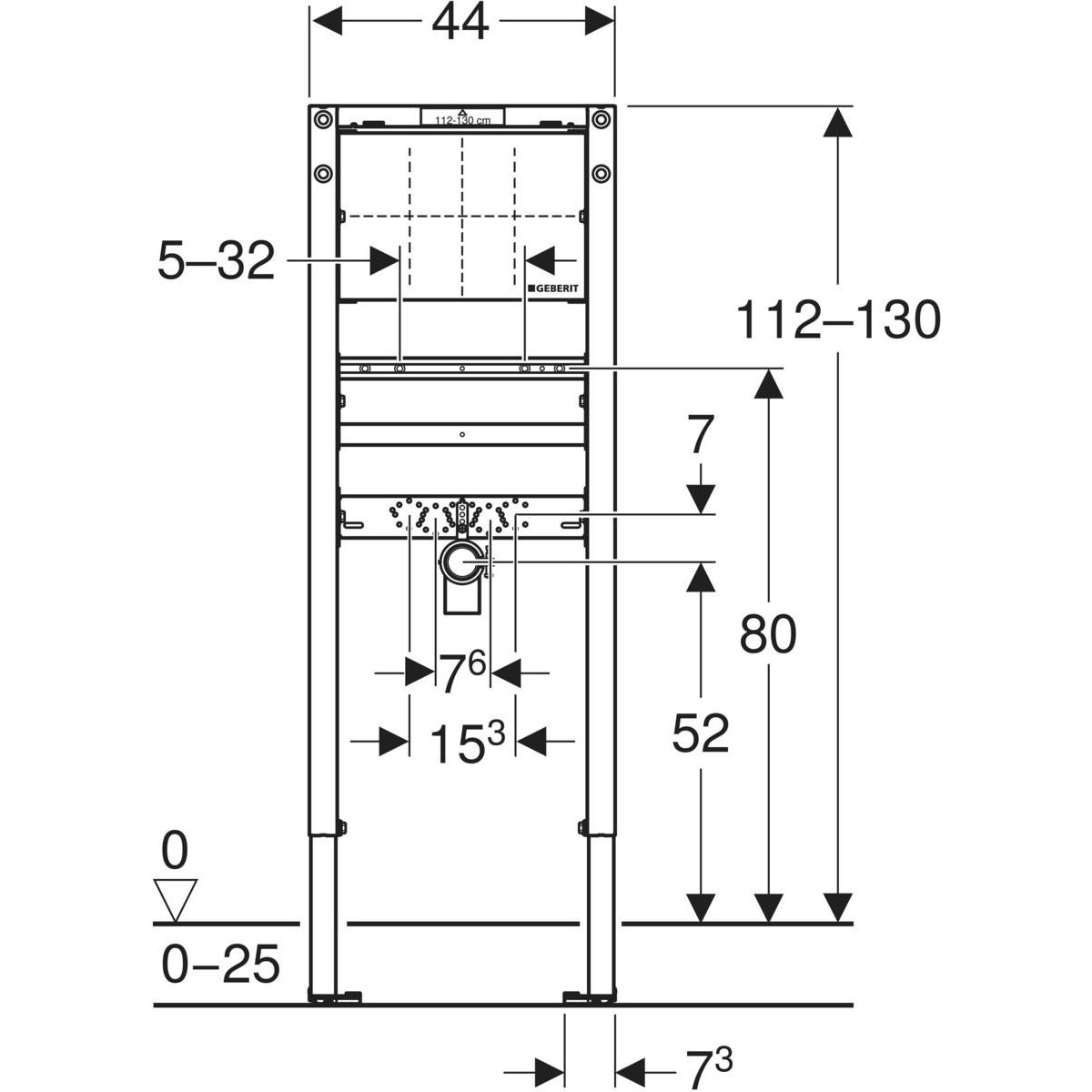 Geberit Duofix Úzky modul pre umývadlo s podomietkovou batériou, 112-130 cm 111.274.00.2 - galéria #1