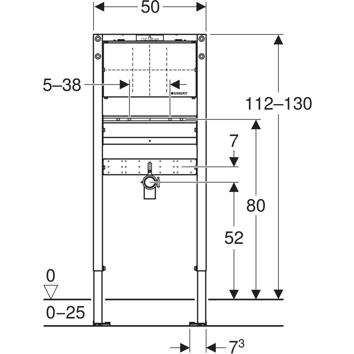 Geberit Duofix Modul pre umývadlo s podomietkovou batériou, 112-130 cm 111.493.00.2 - galéria #1