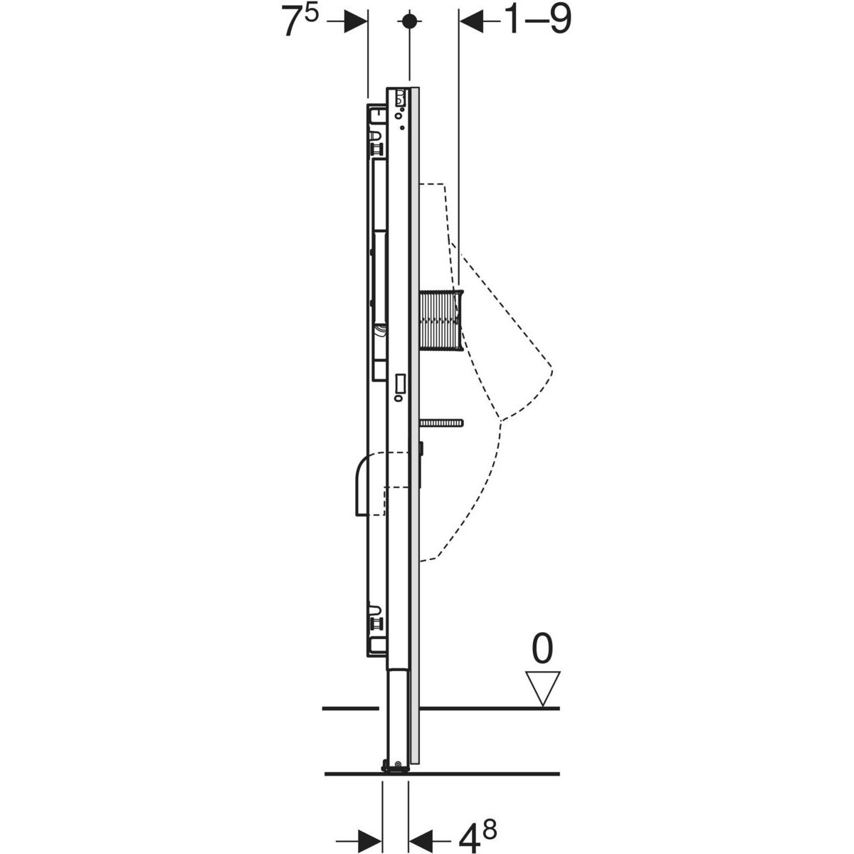 Geberit Duofix Modul pre pisoár, 112-130 cm, skryté ovládanie 111.689.00.2 - galéria #2