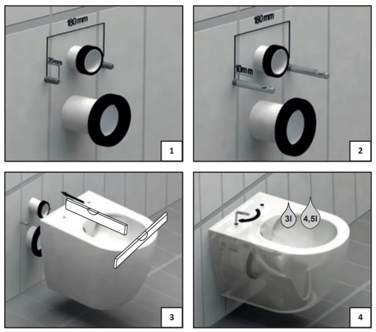 Geberit Set modulu do sadrokartónu, WC Urban a tlačidlá, čierna matná/čierna lesklá KBE034 - galéria #8