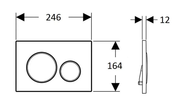 Geberit Set modulu do sadrokartónu, WC Urban a tlačidlá, čierna matná/čierna lesklá KBE050 - galéria #15