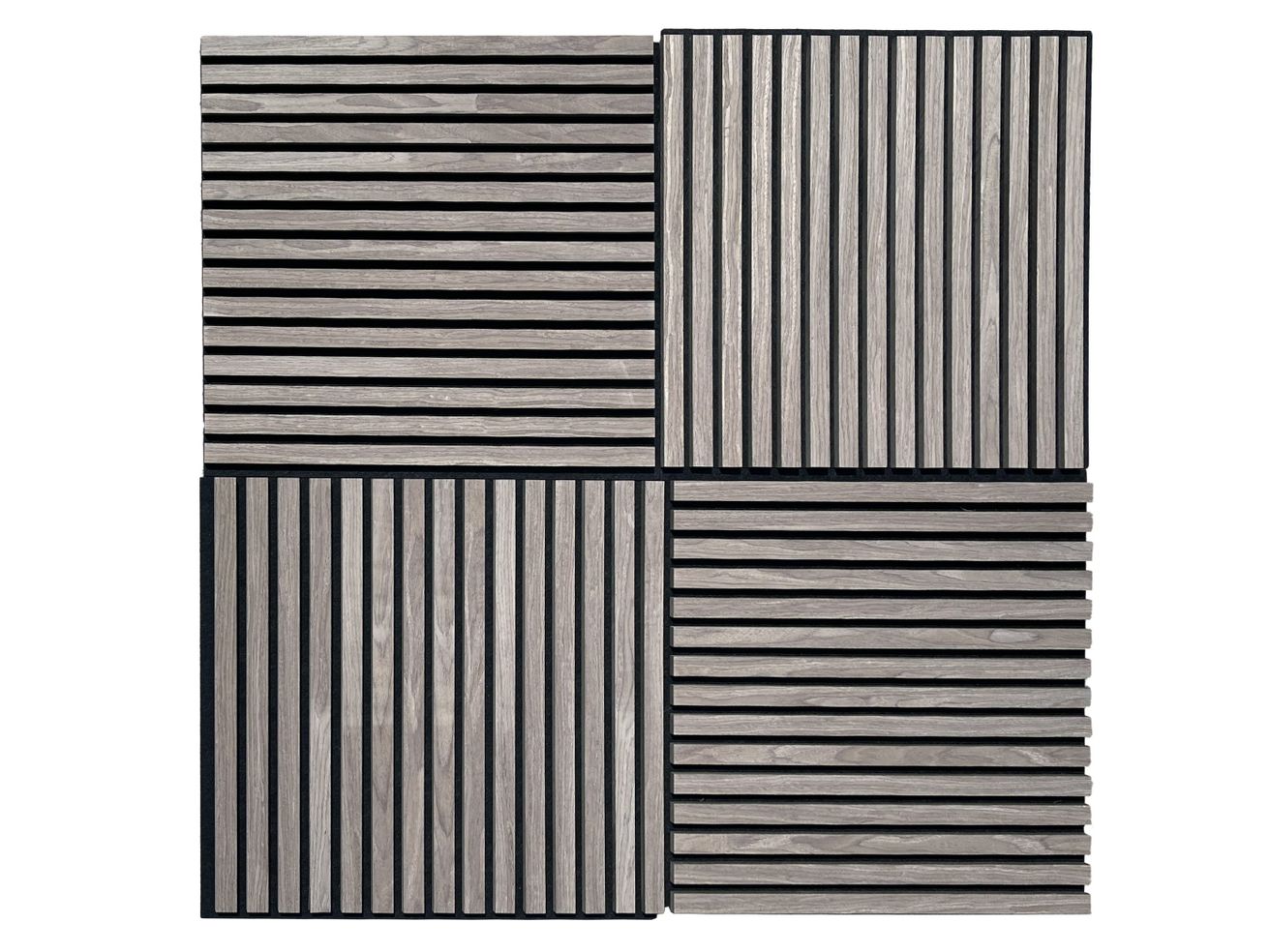EBS Akustický panel Orechová svetlá dyha 60x60 cm lamely na plsti - galéria #3