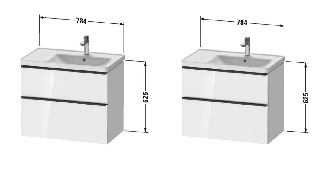 Duravit D-Neo Skrinka pod umývadlo 78,4 cm, pravá, vysoký lesk DE435802222 - galéria #3