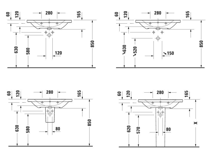 Duravit D-Neo Umývadlo 80 cm, biele 2367800000 - galéria #3